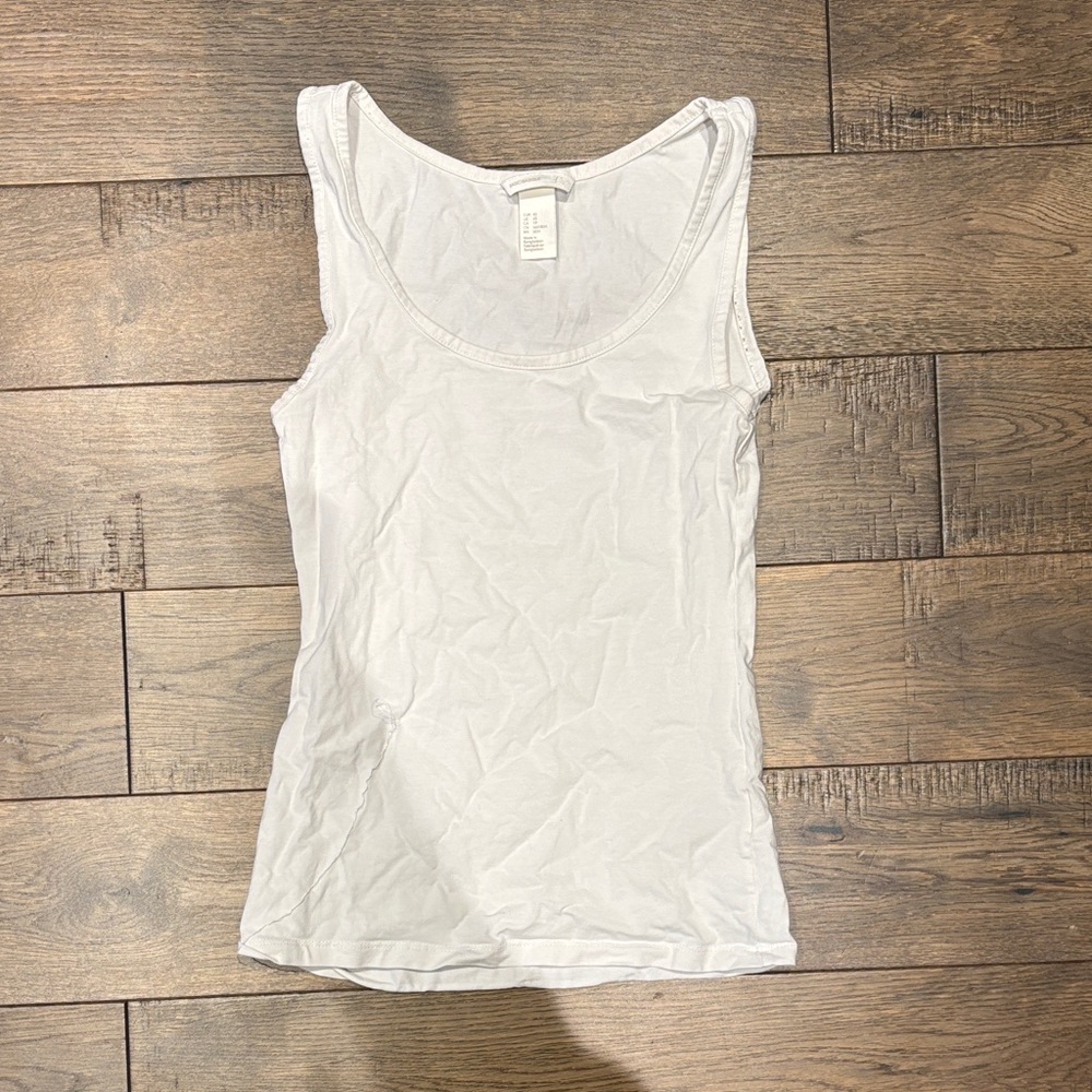 H&M White Scoop Neck Tank Top